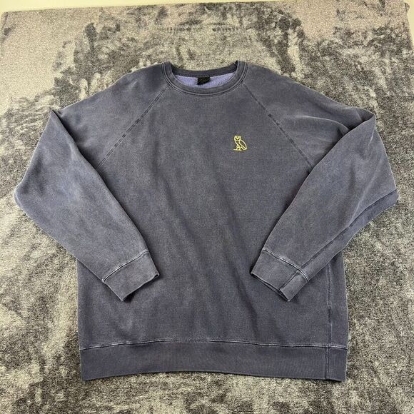 October's Very Own OVO Sweatshirt Crewneck Drake Owl Logo Garment Dyed XXL - Picture 1 of 9